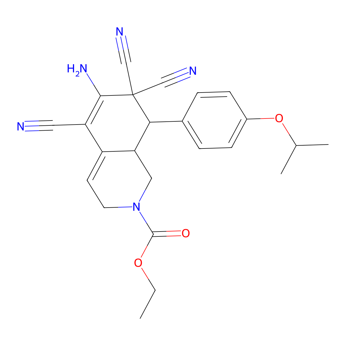 ethyl 6-amino-5,7,7-tricyano-8-(4-isopropoxyphenyl)-3,7,8,8a-tetrahydro-2(1H)-isoquinolinecarboxylate molecular structure, CAS 494791-94-5