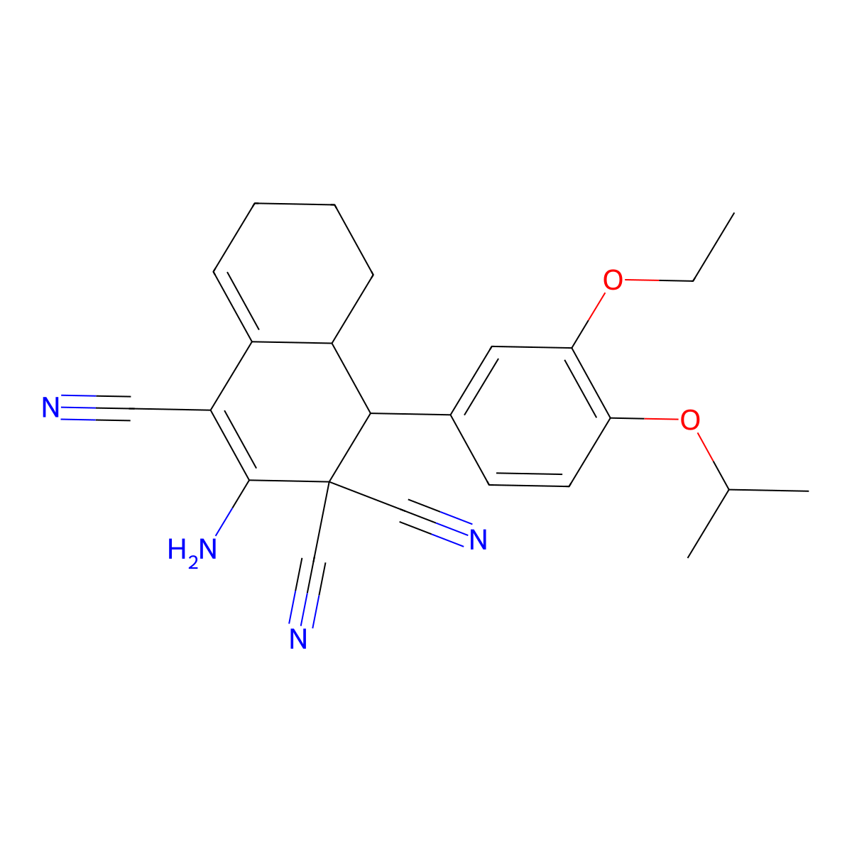 2-amino-4-(3-ethoxy-4-isopropoxyphenyl)-4a,5,6,7-tetrahydro-1,3,3(4H)-naphthalenetricarbonitrile molecular structure, CAS 494792-07-3