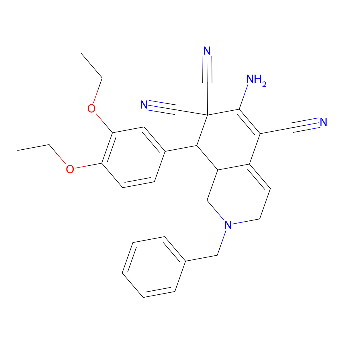6-amino-2-benzyl-8-(3,4-diethoxyphenyl)-2,3,8,8a-tetrahydro-5,7,7(1H)-isoquinolinetricarbonitrile molecular structure, CAS 494792-14-2