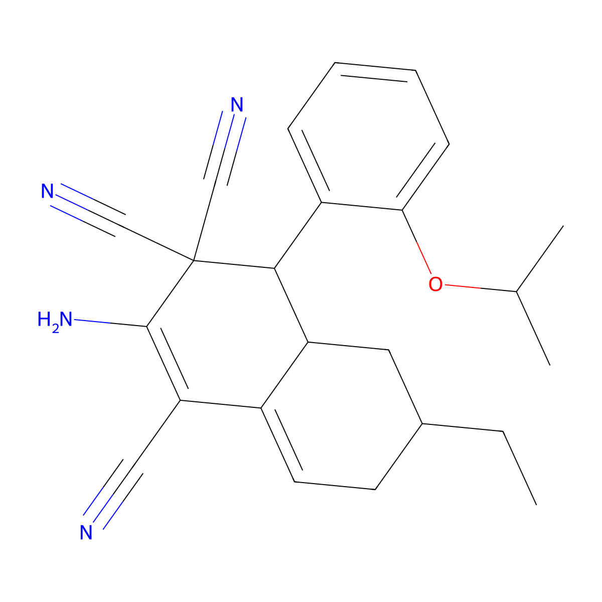 2-amino-6-ethyl-4-(2-isopropoxyphenyl)-4a,5,6,7-tetrahydro-1,3,3(4H)-naphthalenetricarbonitrile molecular structure, CAS 494792-91-5