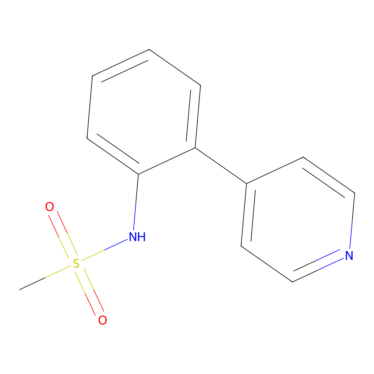(Methylsulfonyl)(2-(4-pyridyl)phenyl)amine molecular structure, CAS 494795-57-2