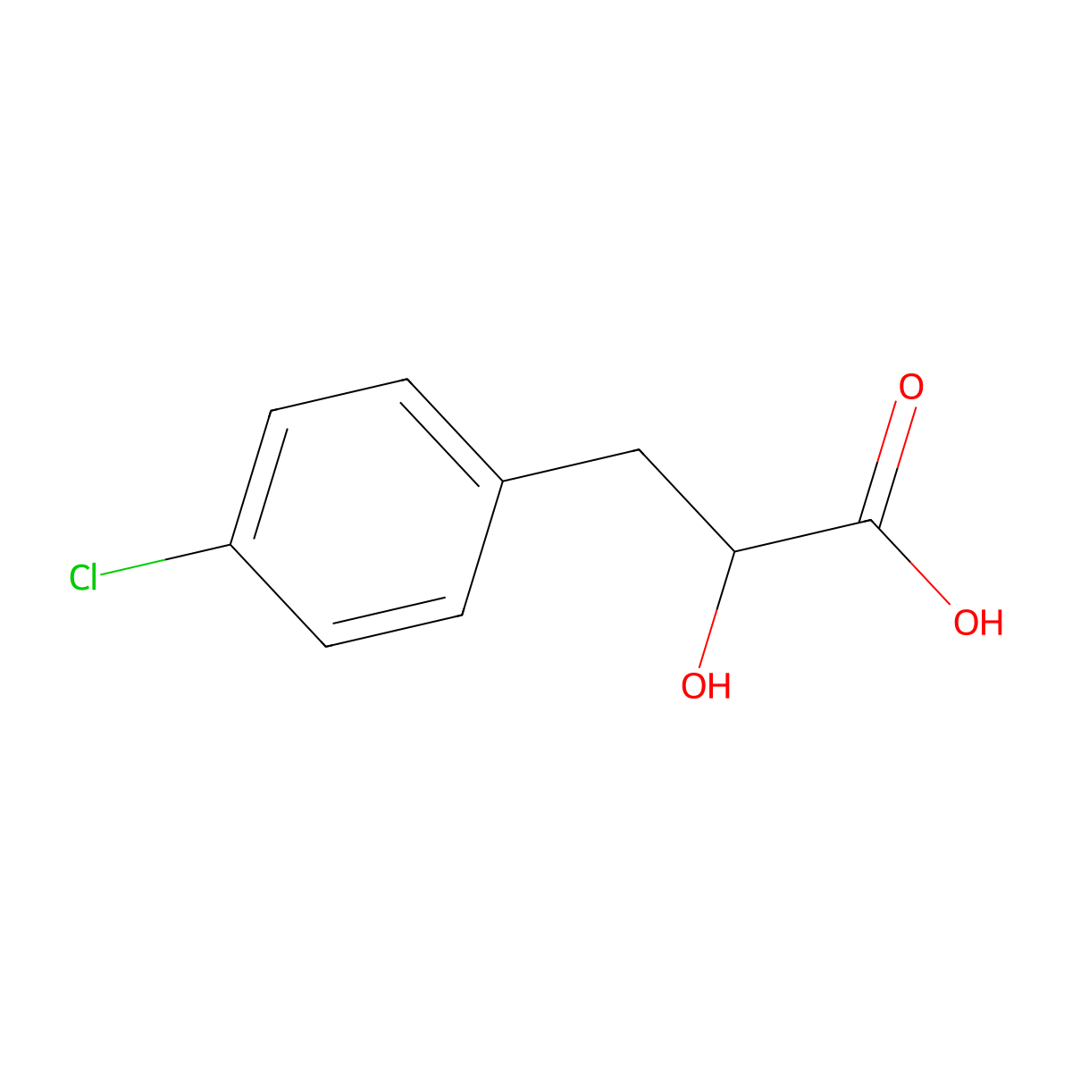 (2S)-3-(4-chlorophenyl)-2-hydroxypropanoic acid molecular structure, CAS 494796-54-2