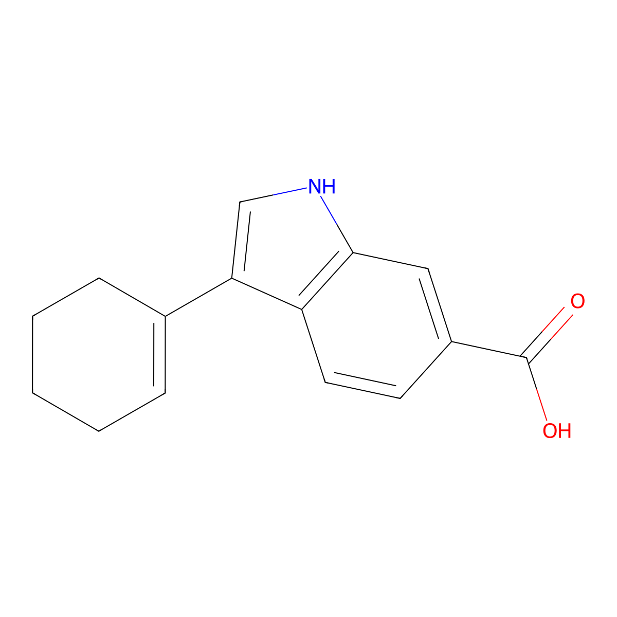 3-(Cyclohex-1-en-1-yl)-1H-indole-6-carboxylic acid molecular structure, CAS 494799-16-5