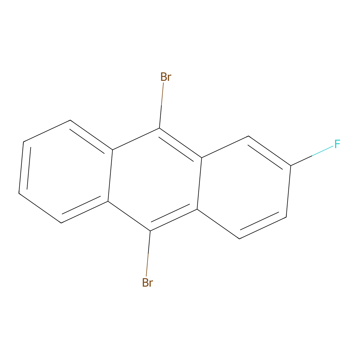 9,10-Dibromo-2-fluoroanthracene molecular structure, CAS 494800-40-7