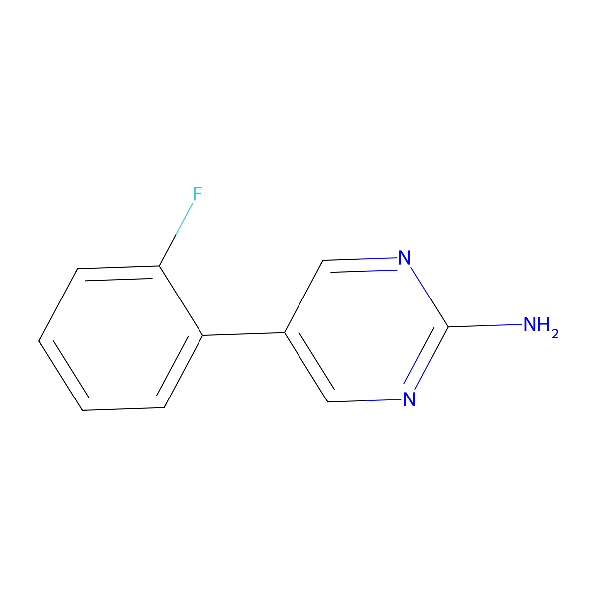 5-(2-Fluorophenyl)pyrimidin-2-amine molecular structure, CAS 494802-22-1