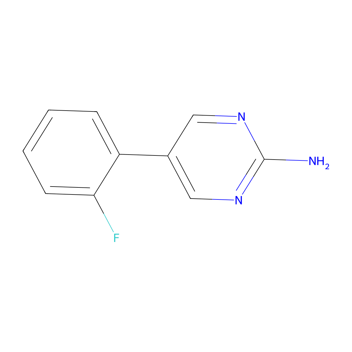 5-(2-Fluorophenyl)pyrimidin-2-amine molecular structure, CAS 494802-22-1