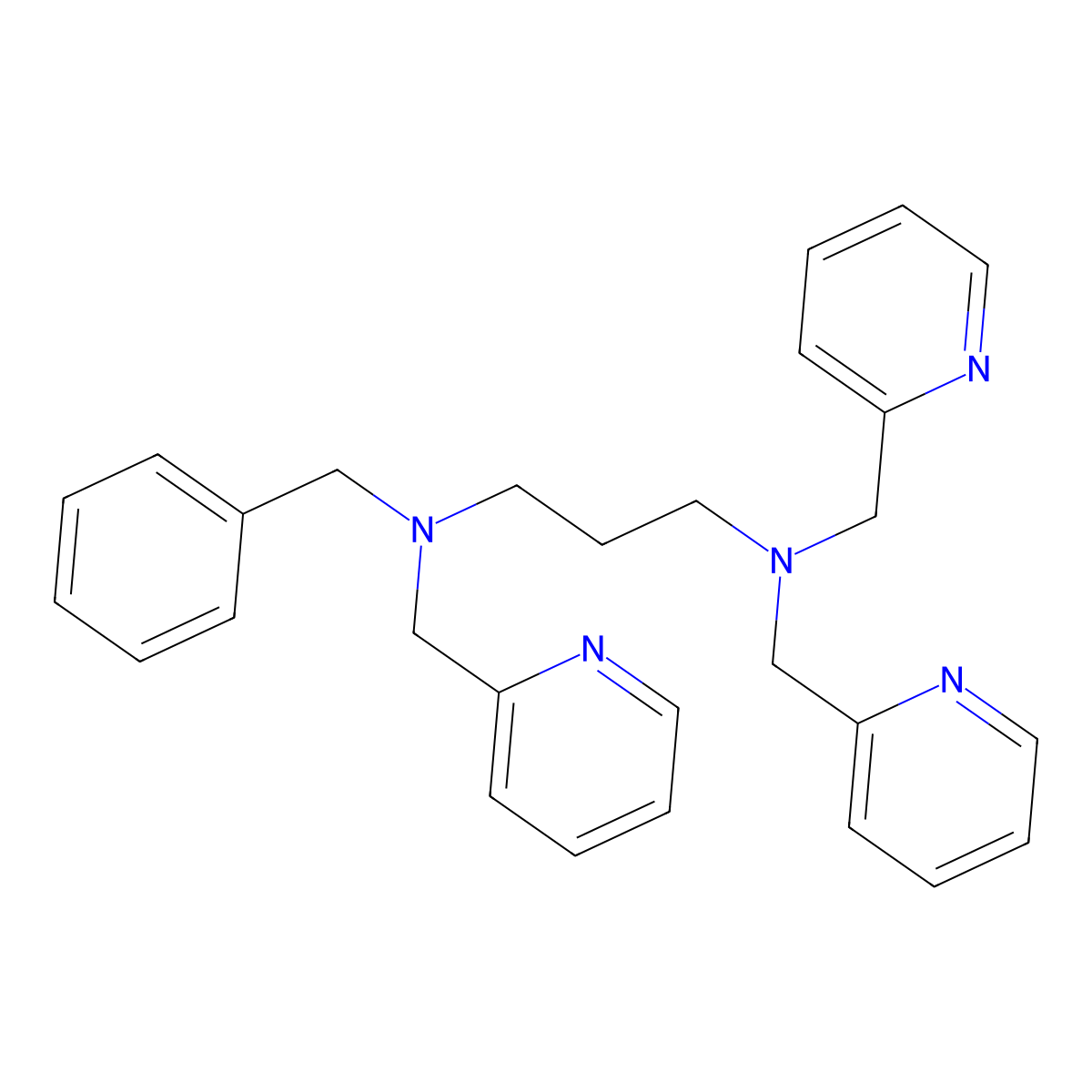 N1-Benzyl-N1,N3,N3-tris(pyridin-2-ylmethyl)propane-1,3-diamine molecular structure, CAS 494825-17-1