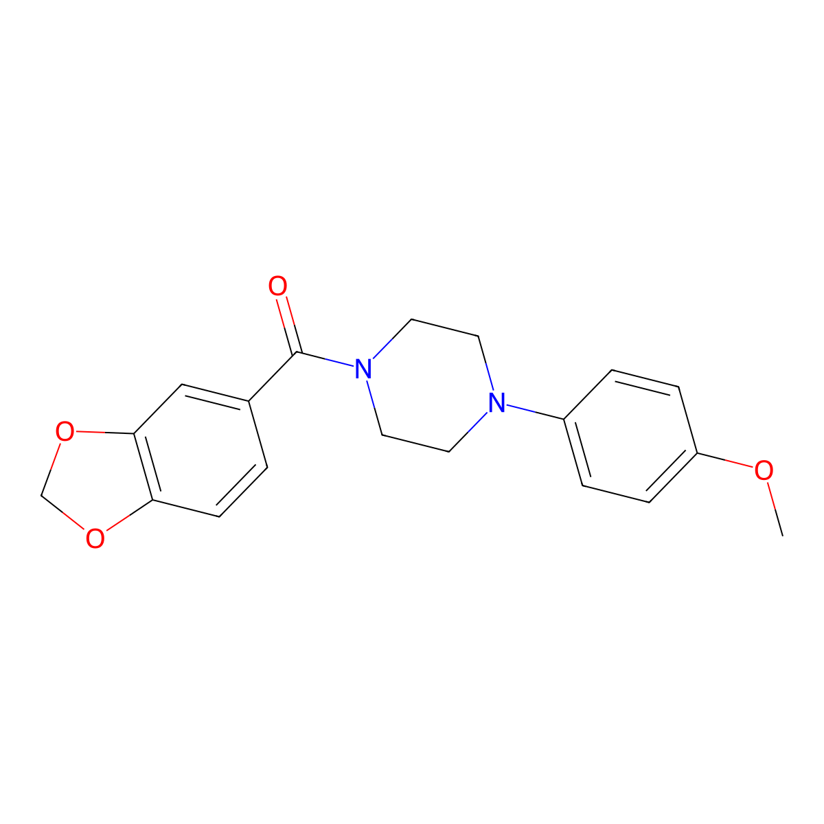 1,3-Benzodioxol-5-yl[4-(4-methoxyphenyl)piperazin-1-yl]methanone molecular structure, CAS 494825-71-7