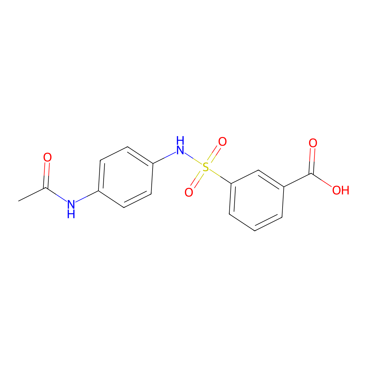 3-{[4-(Acetylamino)phenyl]sulfamoyl}benzoic acid molecular structure, CAS 494826-45-8