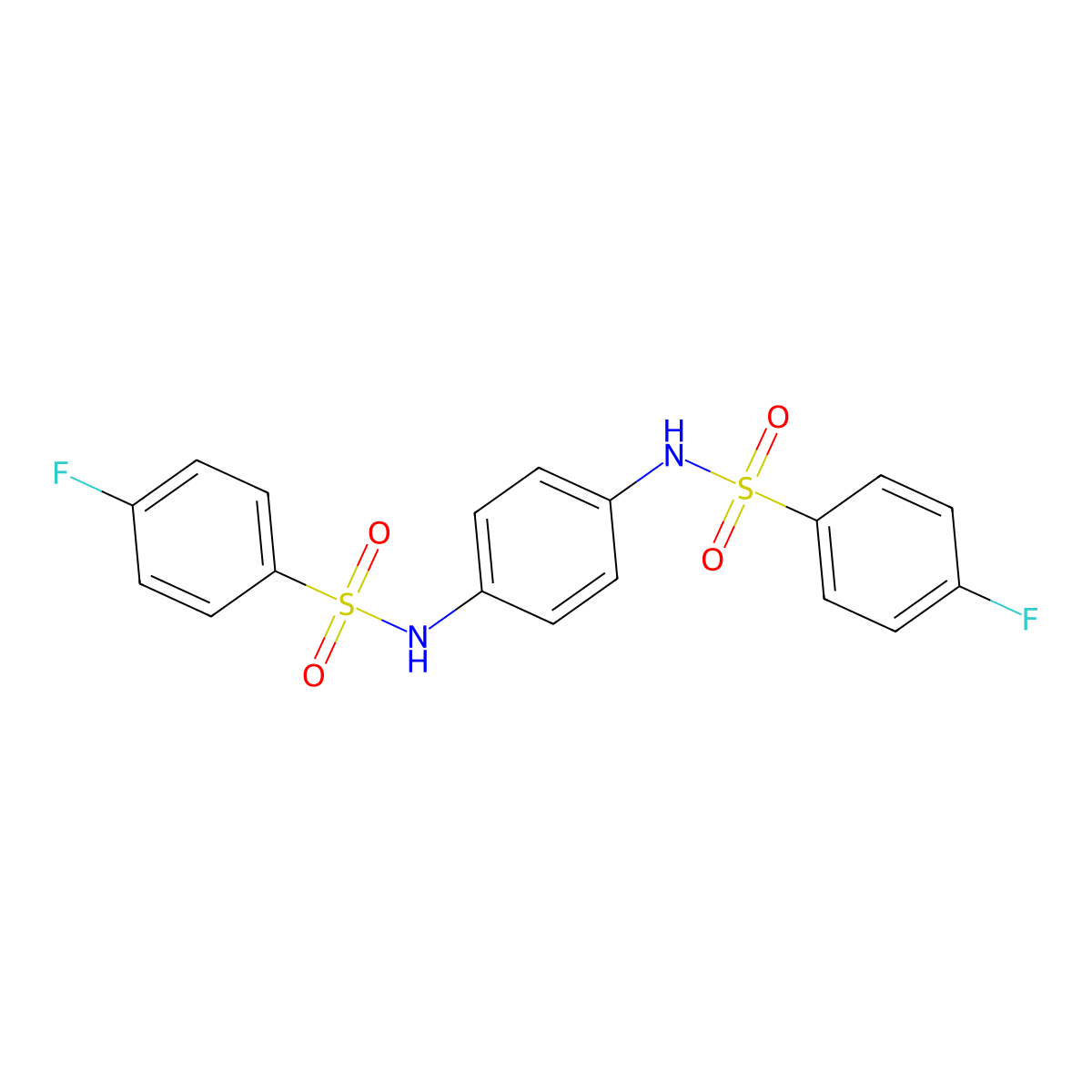 4-fluoro-N-[4-[(4-fluorophenyl)sulfonylamino]phenyl]benzenesulfonamide molecular structure, CAS 494826-49-2