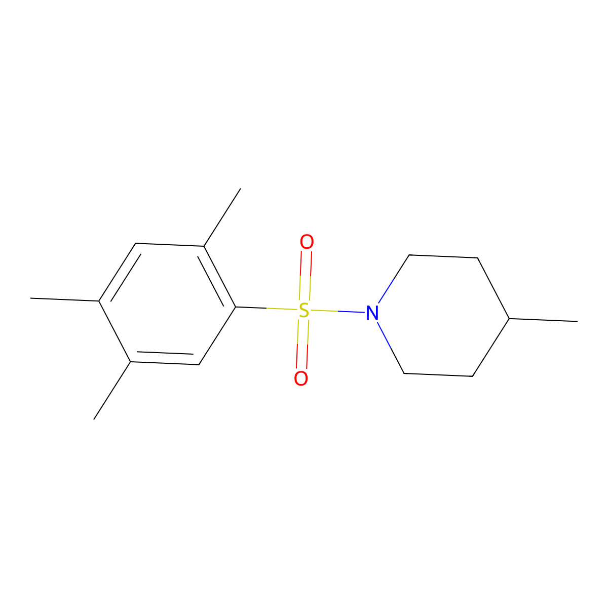 4-Methyl-1-[(2,4,5-trimethylphenyl)sulfonyl]piperidine molecular structure, CAS 494827-06-4