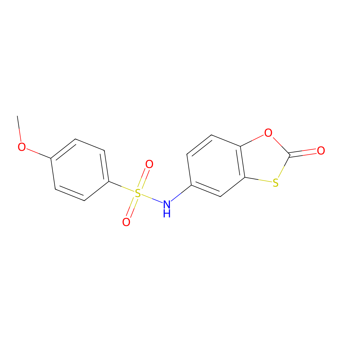 4-methoxy-N-(2-oxo-1,3-benzoxathiol-5-yl)benzenesulfonamide molecular structure, CAS 494827-11-1
