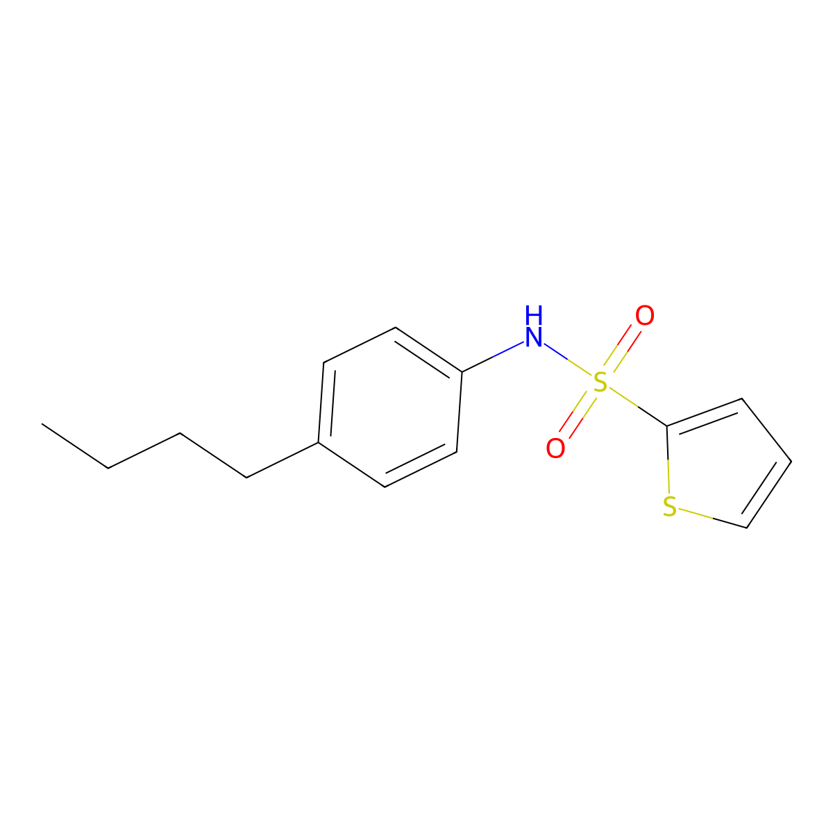 N-(4-butylphenyl)thiophene-2-sulfonamide molecular structure, CAS 494827-39-3