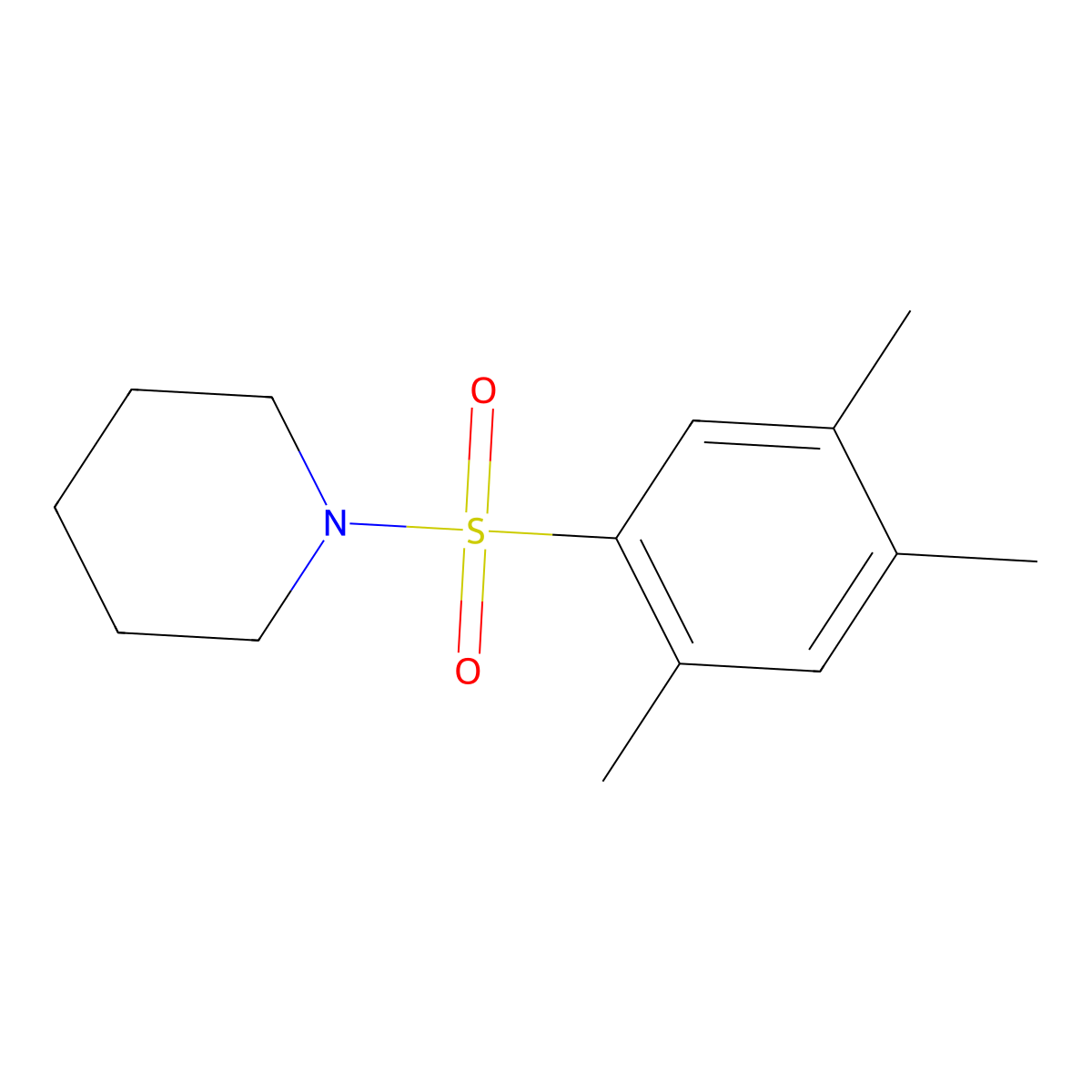[(2,4,5-Trimethylphenyl)sulfonyl]piperidine molecular structure, CAS 494827-42-8
