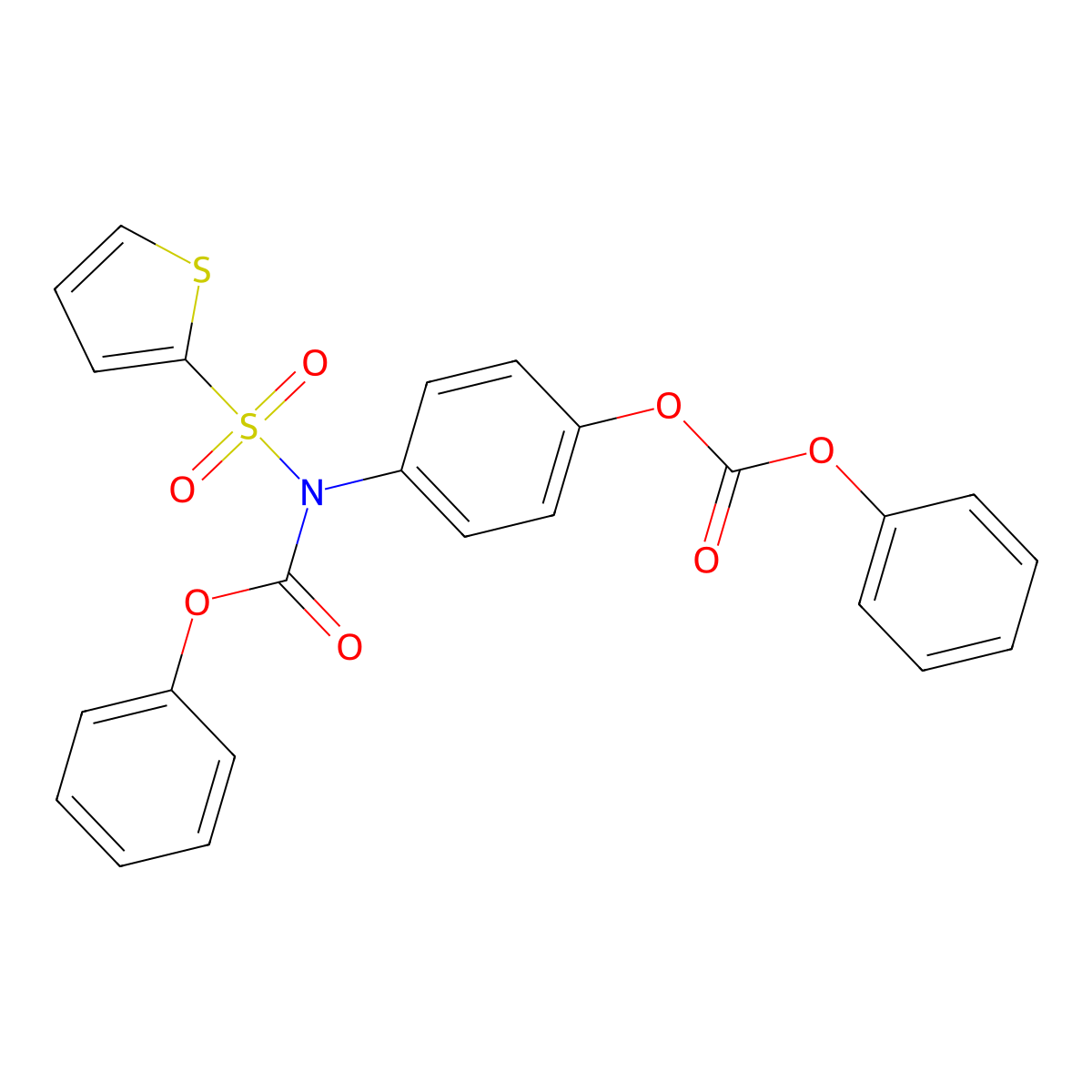 4-[(Phenoxycarbonyl)(2-thienylsulfonyl)amino]phenyl phenyl carbonate molecular structure, CAS 494827-59-7