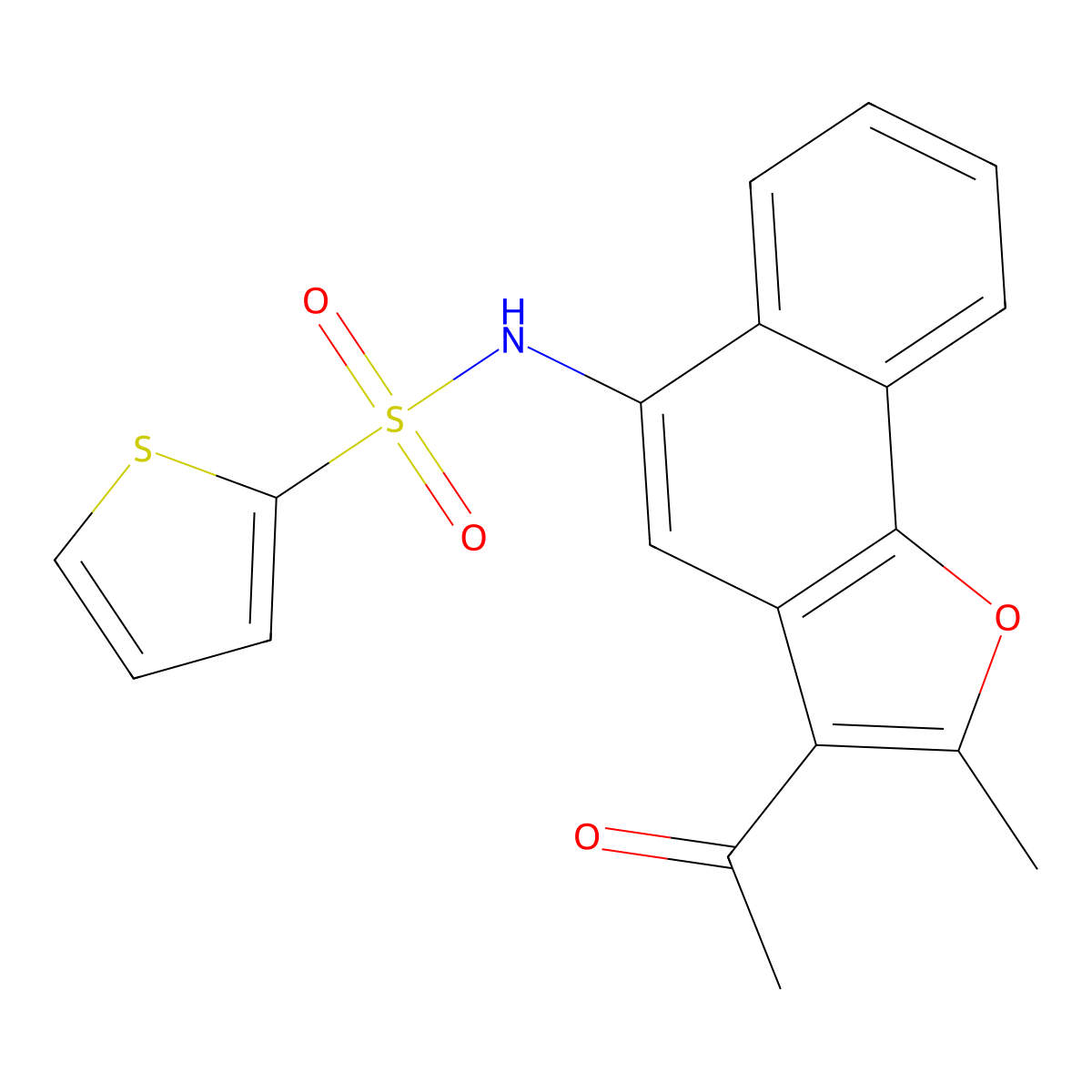 N-(3-acetyl-2-methylnaphtho[1,2-b]furan-5-yl)-2-thiophenesulfonamide molecular structure, CAS 494827-60-0
