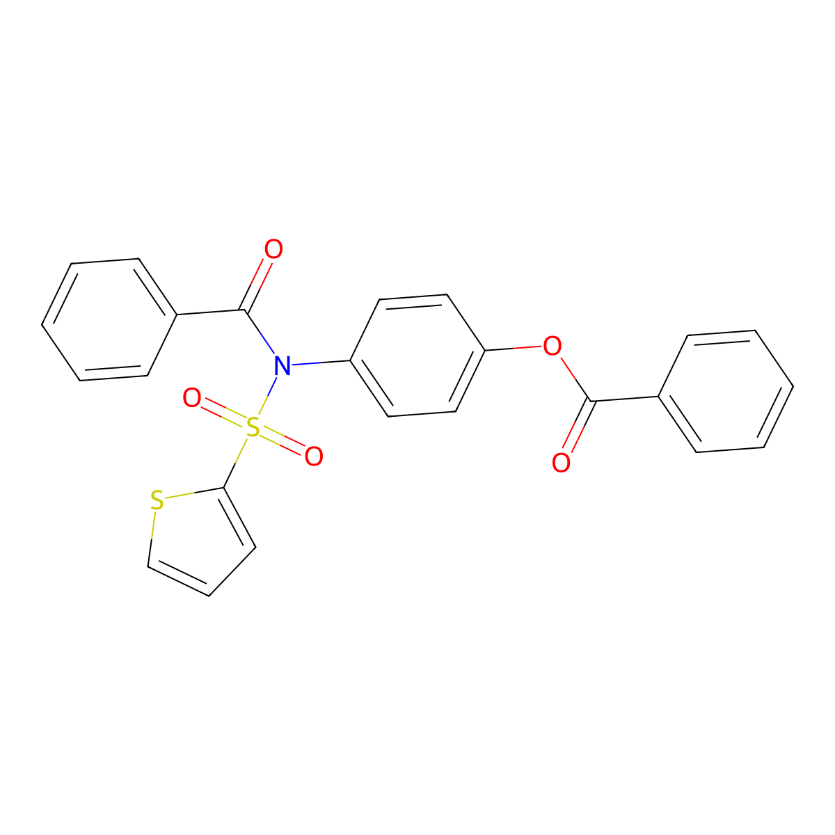 4-[Benzoyl(2-thienylsulfonyl)amino]phenyl benzoate molecular structure, CAS 494827-70-2