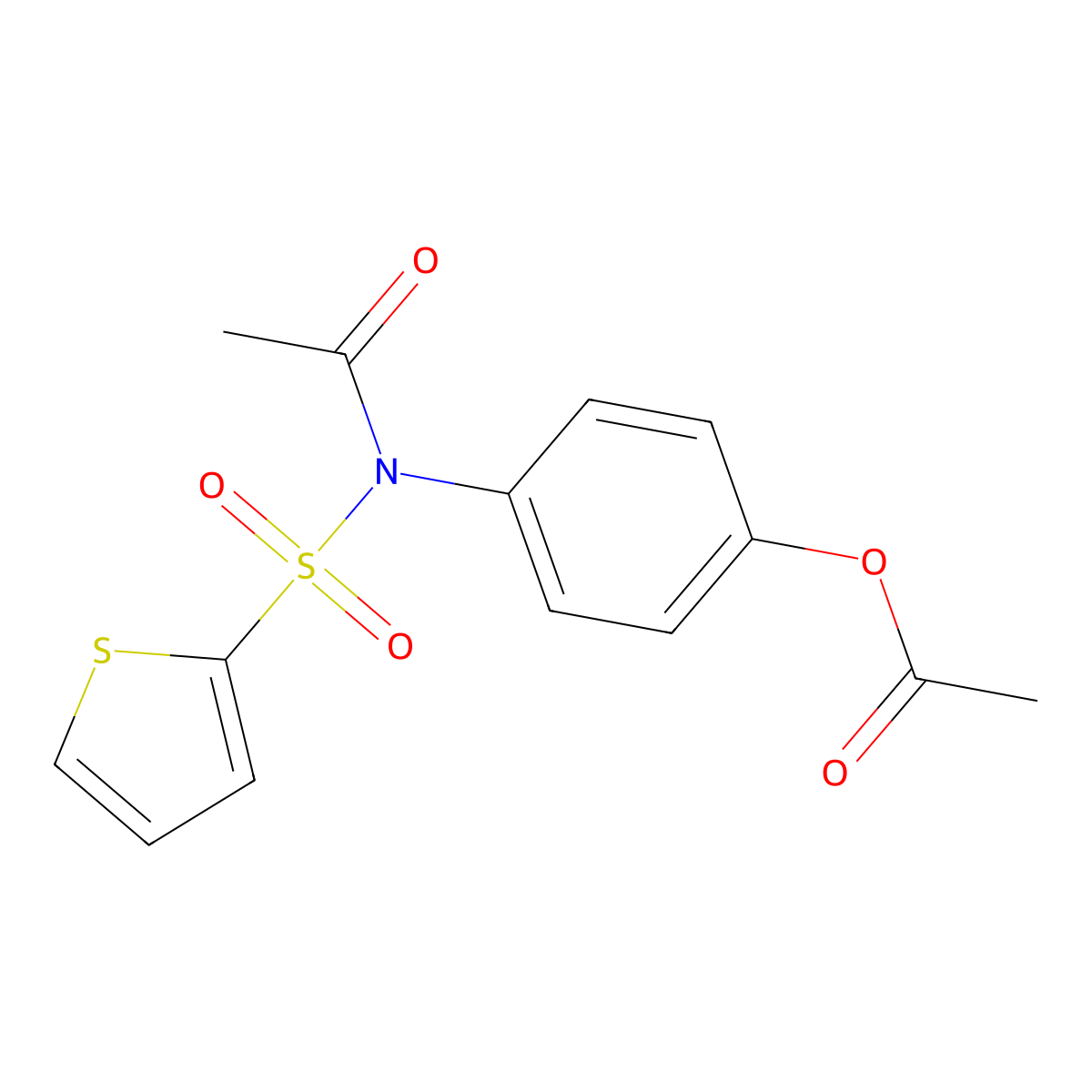 4-[Acetyl(2-thienylsulfonyl)amino]phenyl acetate molecular structure, CAS 494827-71-3