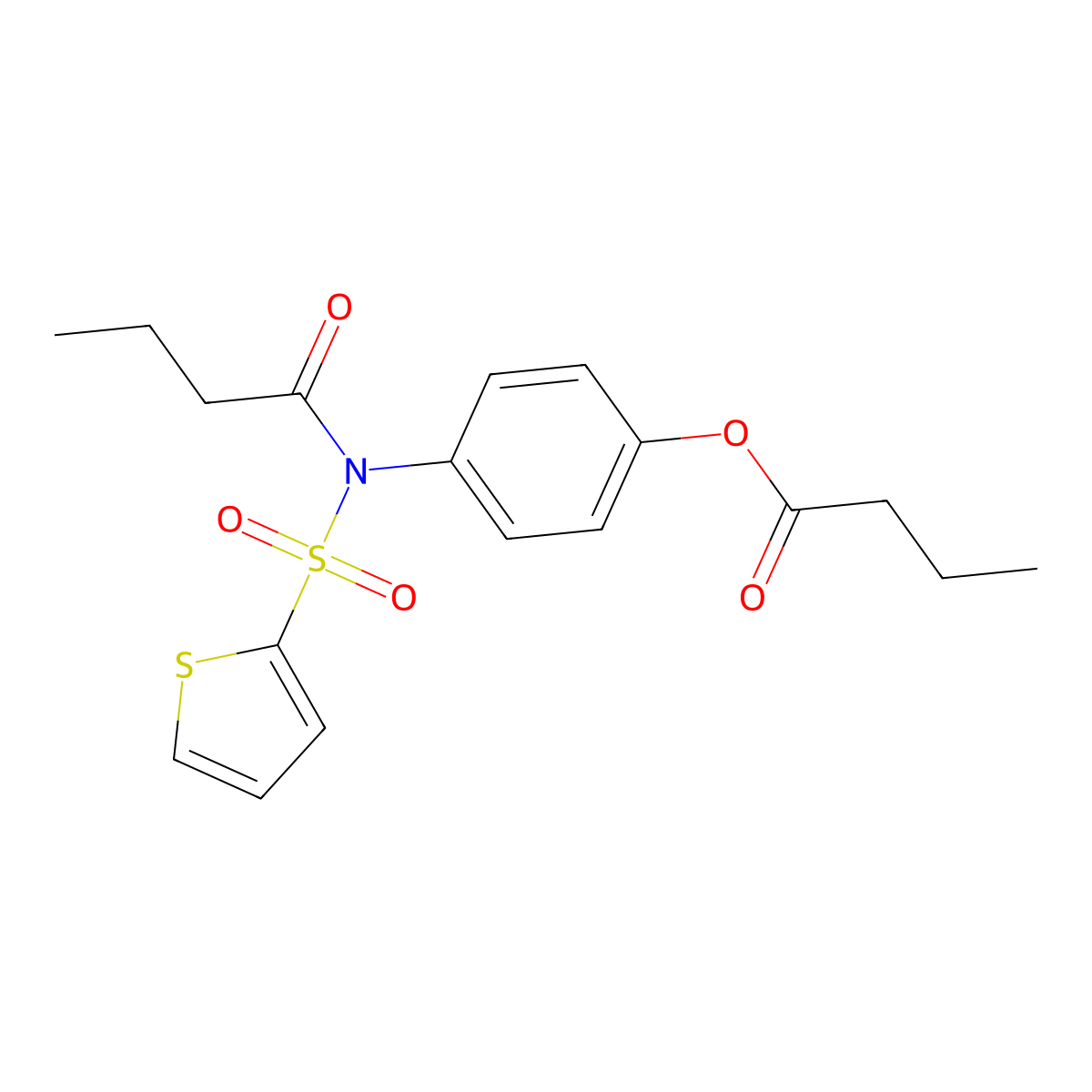 4-[Butyryl(thien-2-ylsulfonyl)amino]phenyl butyrate molecular structure, CAS 494827-72-4