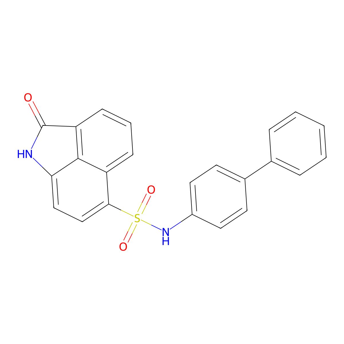 N-[1,1'-biphenyl]-4-yl-2-oxo-1,2-dihydrobenzo[cd]indole-6-sulfonamide molecular structure, CAS 494827-81-5