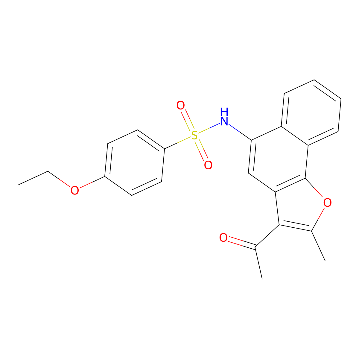 N-(3-acetyl-2-methylnaphtho[1,2-b]furan-5-yl)-4-ethoxybenzenesulfonamide molecular structure, CAS 494827-93-9