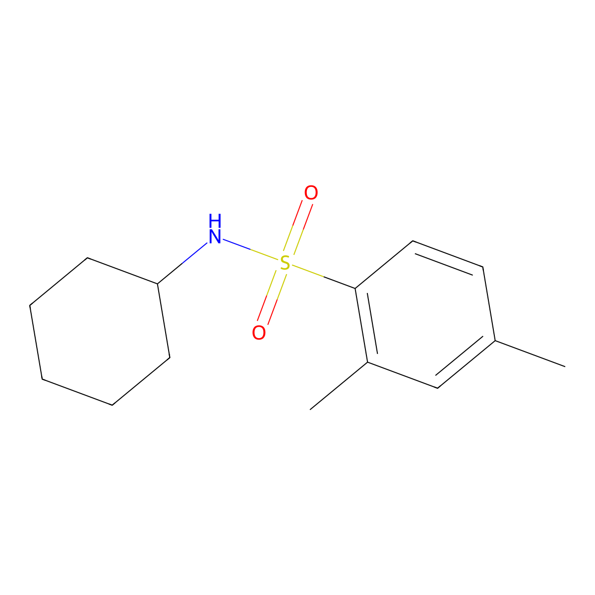 N-cyclohexyl-2,4-dimethylbenzenesulfonamide molecular structure, CAS 494828-13-6