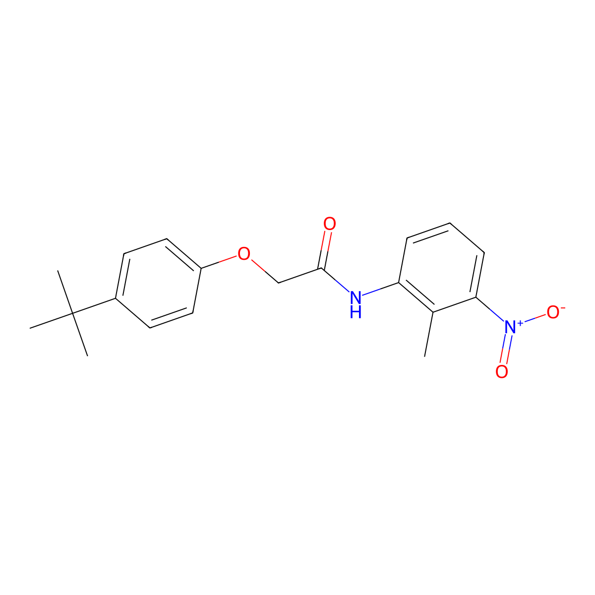 2-(4-tert-butylphenoxy)-N-(2-methyl-3-nitrophenyl)acetamide molecular structure, CAS 494830-41-0