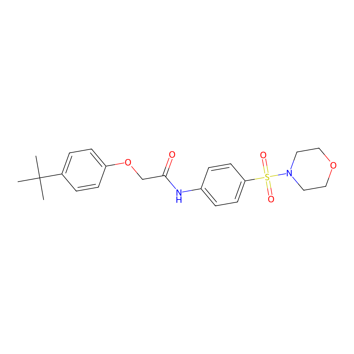 2-(4-tert-butylphenoxy)-N-[4-(morpholin-4-ylsulfonyl)phenyl]acetamide molecular structure, CAS 494830-45-4