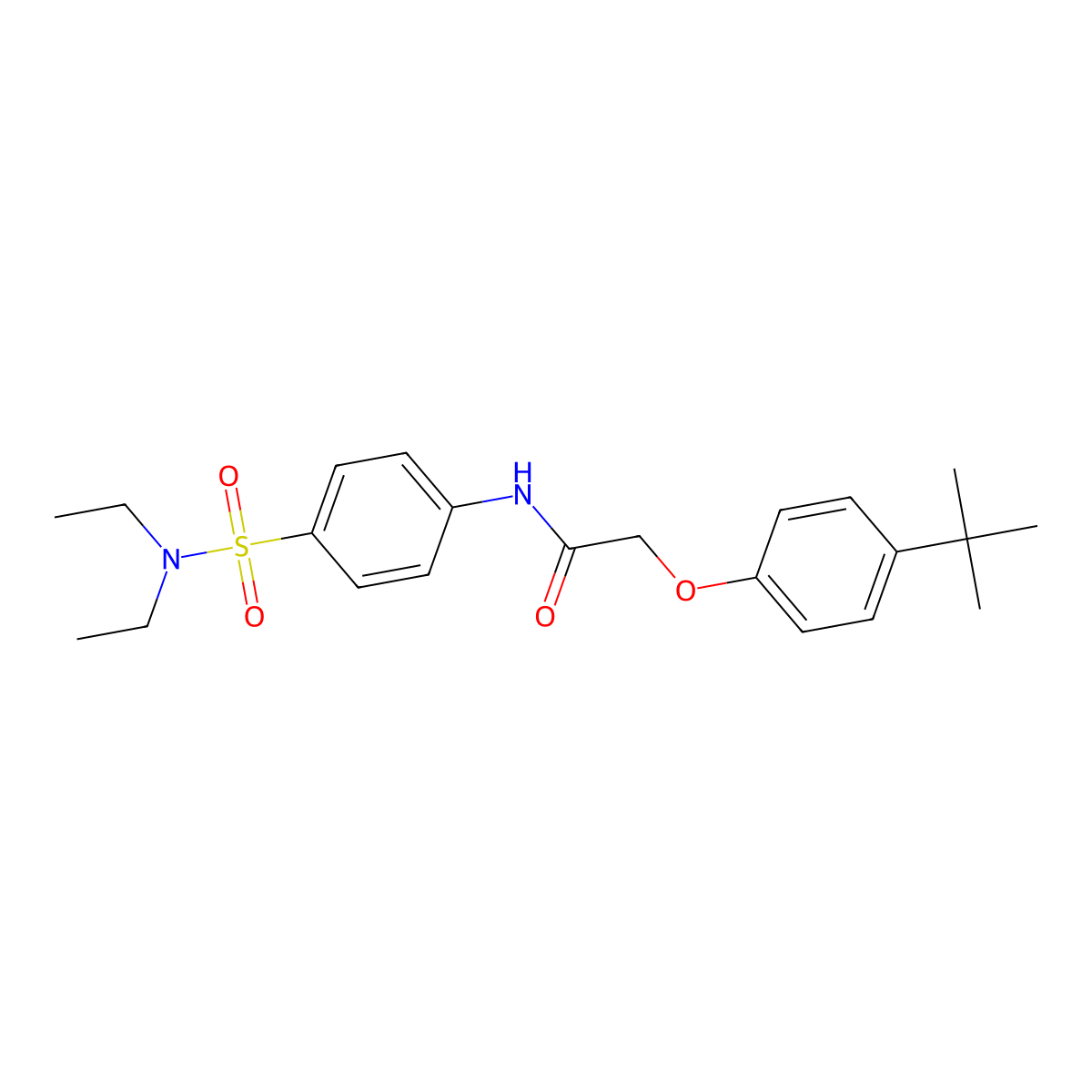 2-(4-tert-butylphenoxy)-N-{4-[(diethylamino)sulfonyl]phenyl}acetamide molecular structure, CAS 494830-46-5