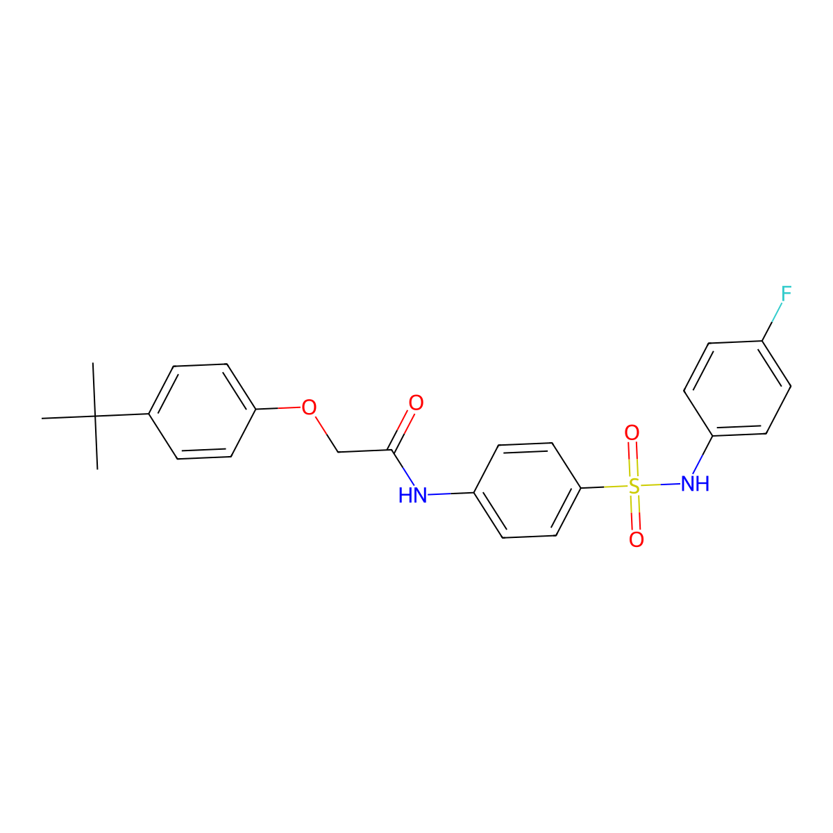 2-(4-tert-butylphenoxy)-N-[4-[(4-fluorophenyl)sulfamoyl]phenyl]acetamide molecular structure, CAS 494830-47-6