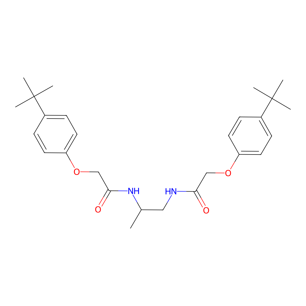 2-(4-tert-butylphenoxy)-N-[2-[[2-(4-tert-butylphenoxy)acetyl]amino]propyl]acetamide molecular structure, CAS 494830-68-1