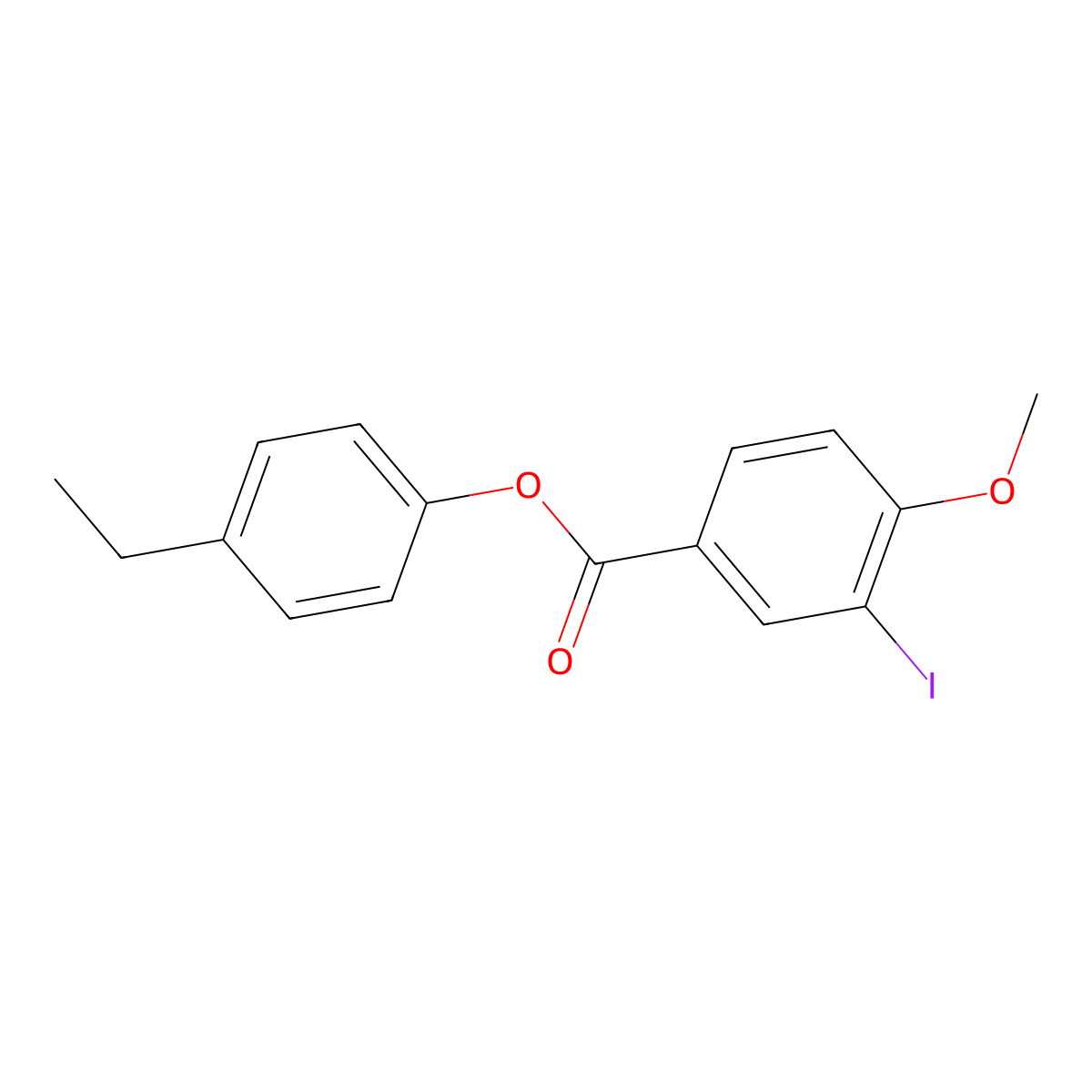 4-Ethylphenyl 3-iodo-4-methoxybenzoate molecular structure, CAS 494830-72-7