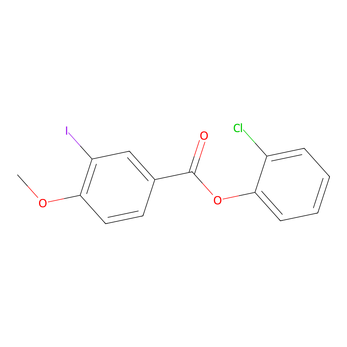 2-Chlorophenyl 3-iodo-4-methoxybenzoate molecular structure, CAS 494830-74-9