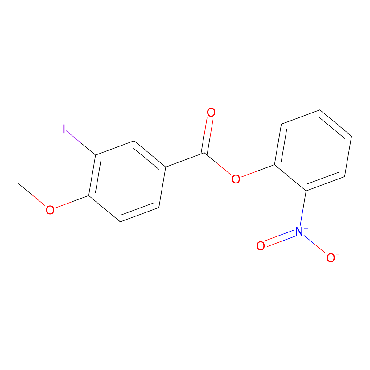 2-Nitrophenyl 3-iodo-4-methoxybenzoate molecular structure, CAS 494830-77-2
