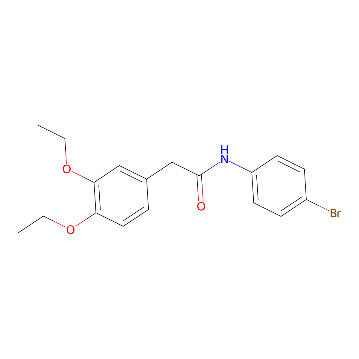 N-(4-bromophenyl)-2-(3,4-diethoxyphenyl)acetamide molecular structure, CAS 494831-01-5