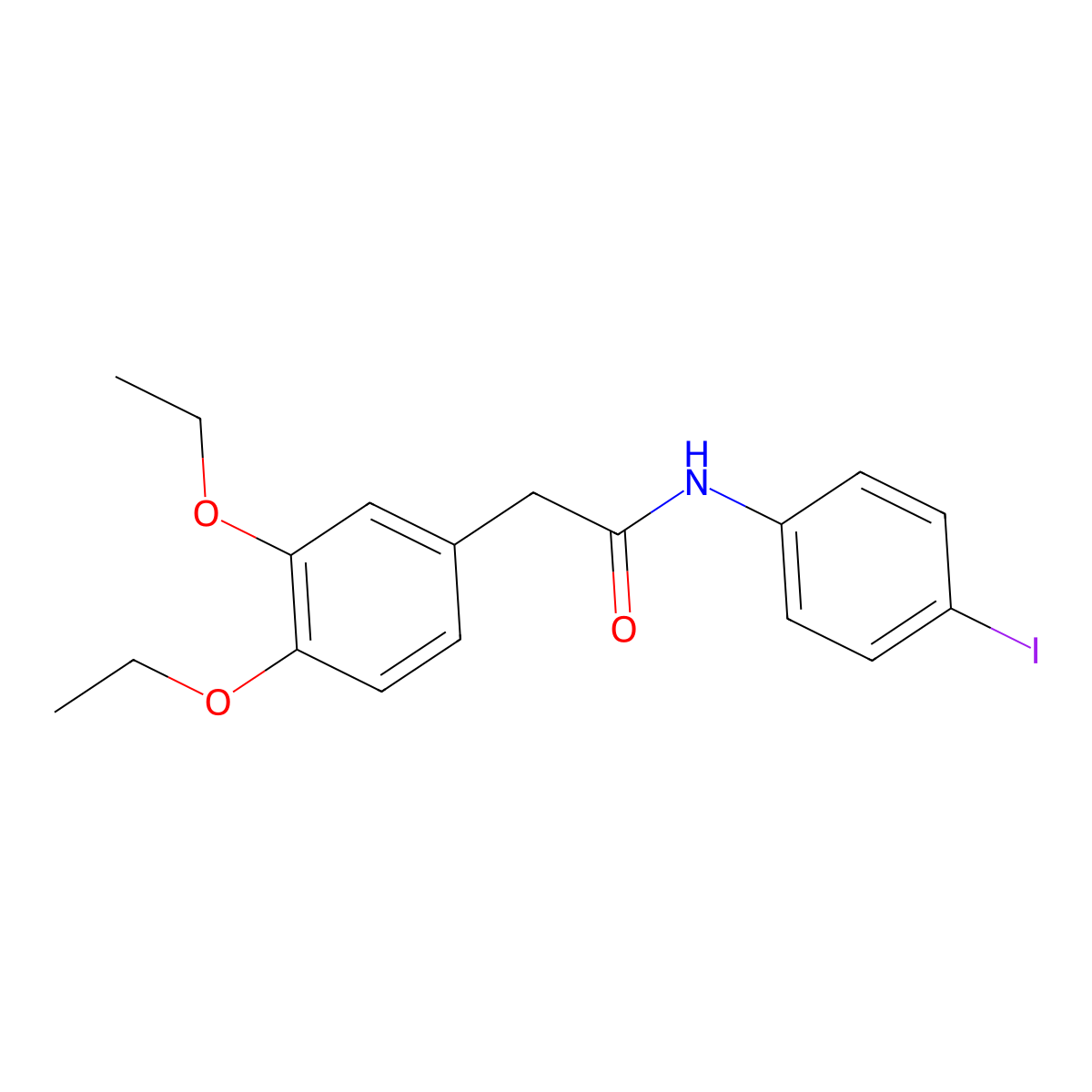 2-(3,4-diethoxyphenyl)-N-(4-iodophenyl)acetamide molecular structure, CAS 494831-05-9