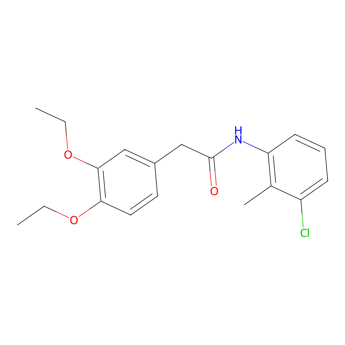 N-(3-chloro-2-methylphenyl)-2-(3,4-diethoxyphenyl)acetamide molecular structure, CAS 494831-25-3