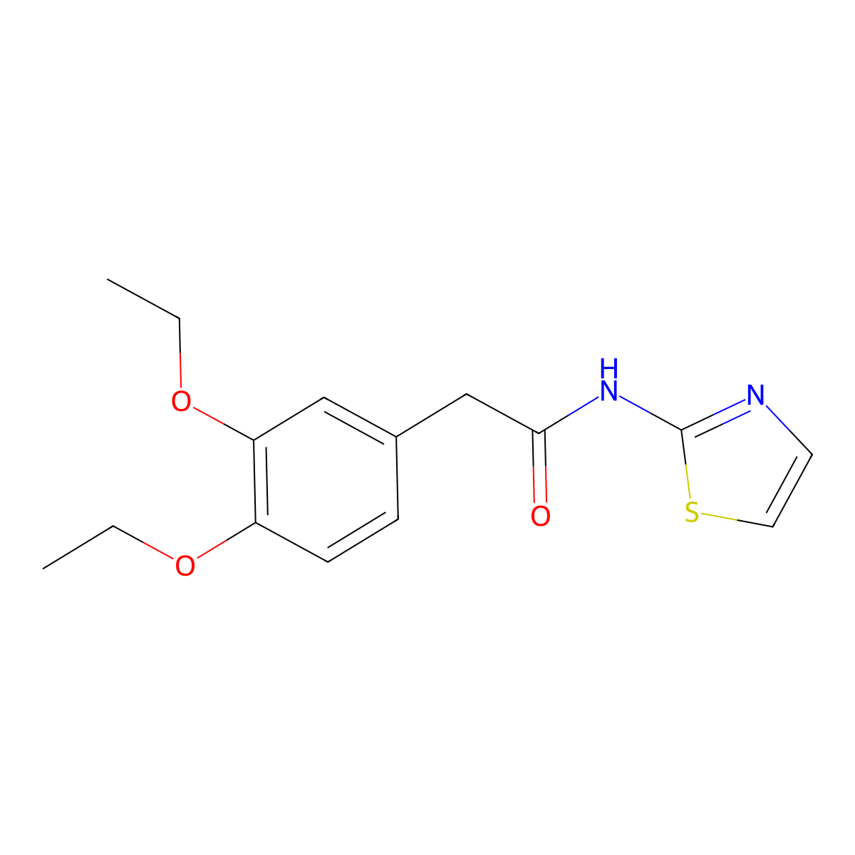 2-(3,4-diethoxyphenyl)-N-(1,3-thiazol-2-yl)acetamide molecular structure, CAS 494831-31-1