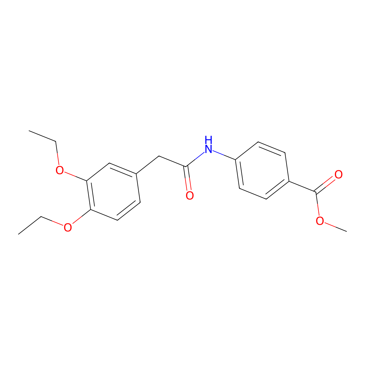 Methyl 4-{[(3,4-diethoxyphenyl)acetyl]amino}benzoate molecular structure, CAS 494831-37-7