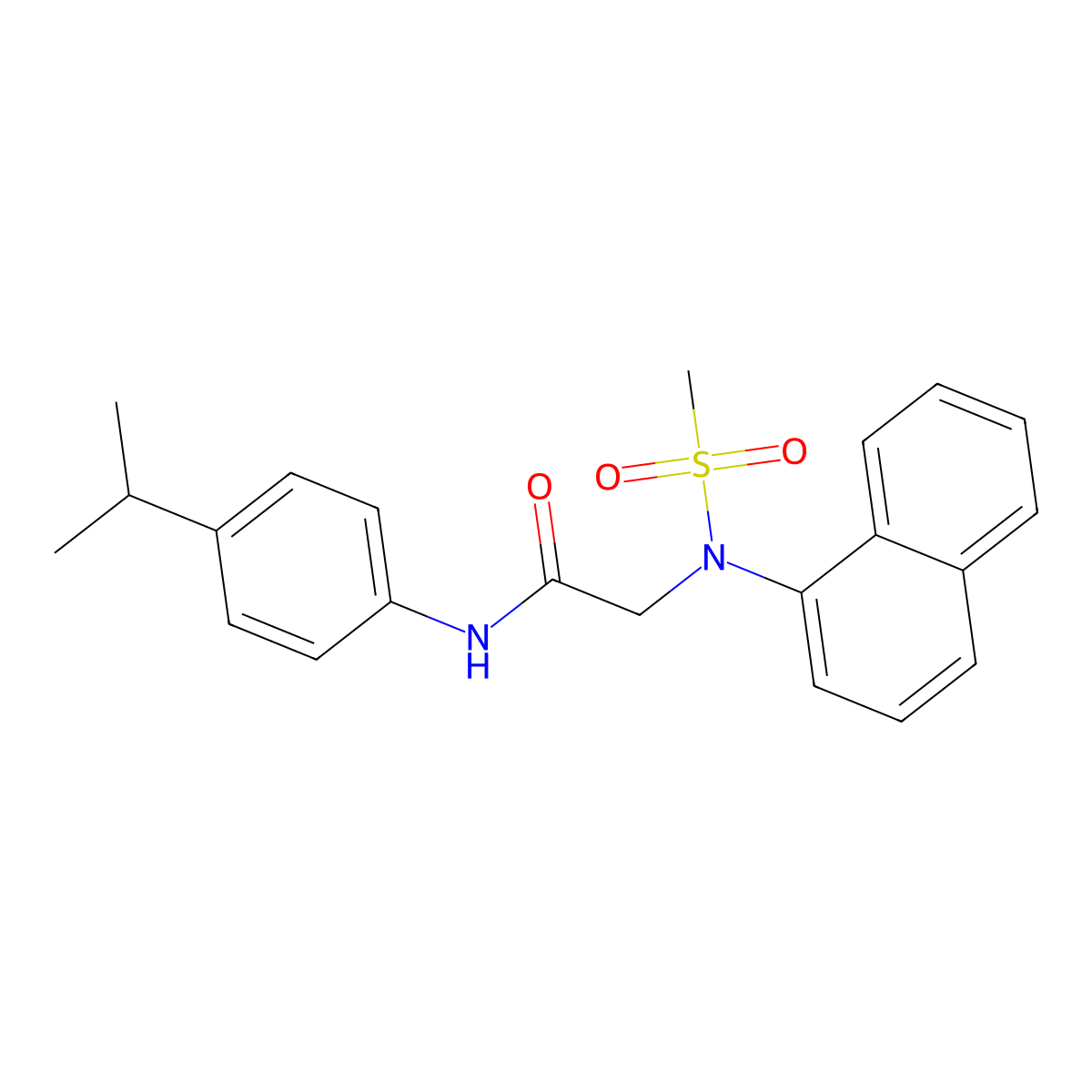 2-[methylsulfonyl(naphthalen-1-yl)amino]-N-(4-propan-2-ylphenyl)acetamide molecular structure, CAS 494831-78-6