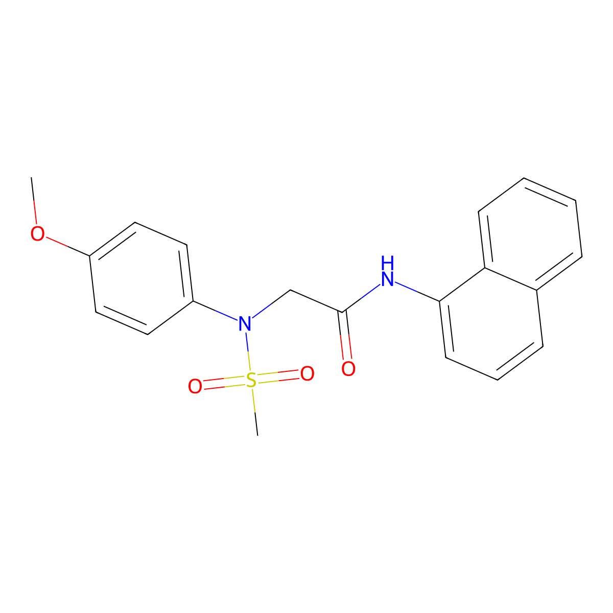 2-(4-methoxy-N-methylsulfonylanilino)-N-naphthalen-1-ylacetamide molecular structure, CAS 494832-21-2