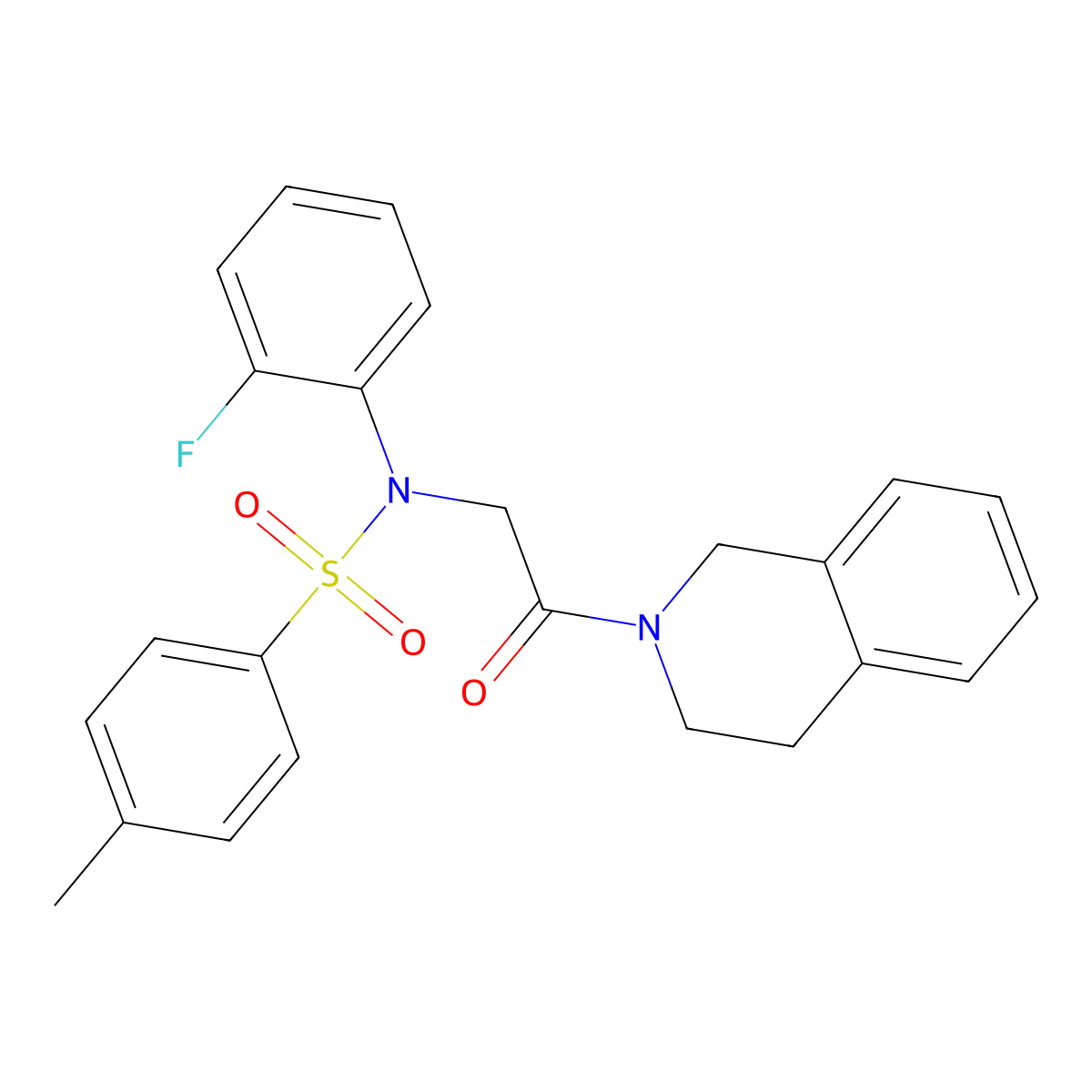 N-[2-(3,4-dihydroisoquinolin-2(1H)-yl)-2-oxoethyl]-N-(2-fluorophenyl)-4-methylbenzenesulfonamide molecular structure, CAS 494832-83-6