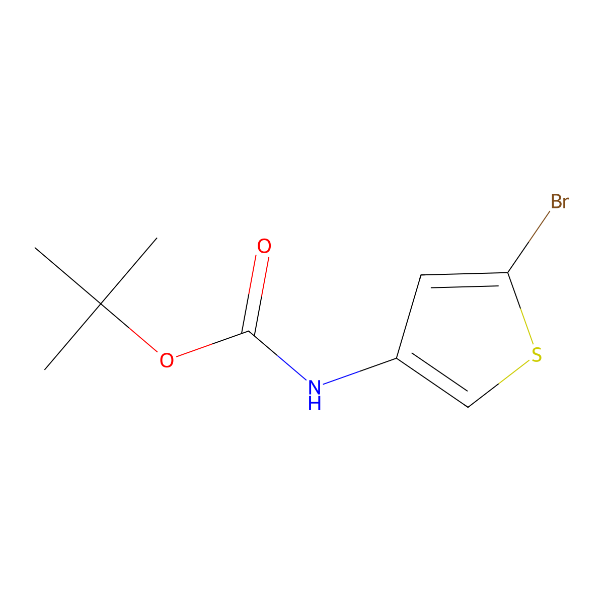 tert-butyl N-(5-bromothiophen-3-yl)carbamate molecular structure, CAS 494833-75-9