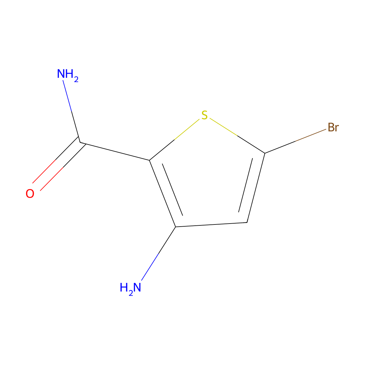 3-Amino-5-bromothiophene-2-carboxamide molecular structure, CAS 494833-79-3