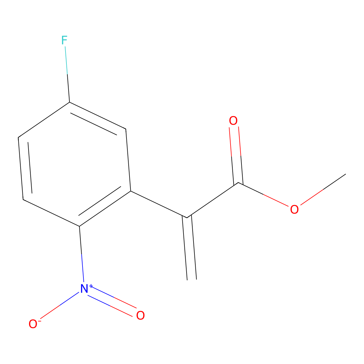 Methyl 2-(5-fluoro-2-nitrophenyl)acrylate molecular structure, CAS 494836-63-4