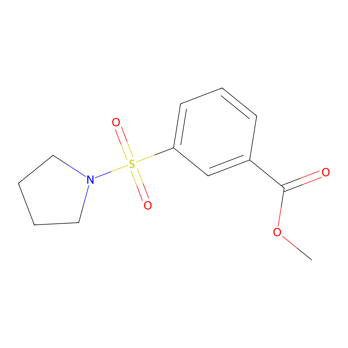 Methyl 3-(pyrrolidine-1-sulfonyl)benzoate molecular structure, CAS 494839-04-2