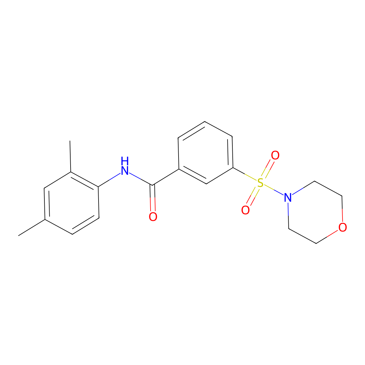 N-(2,4-dimethylphenyl)-3-(morpholinosulfonyl)benzamide molecular structure, CAS 494839-49-5