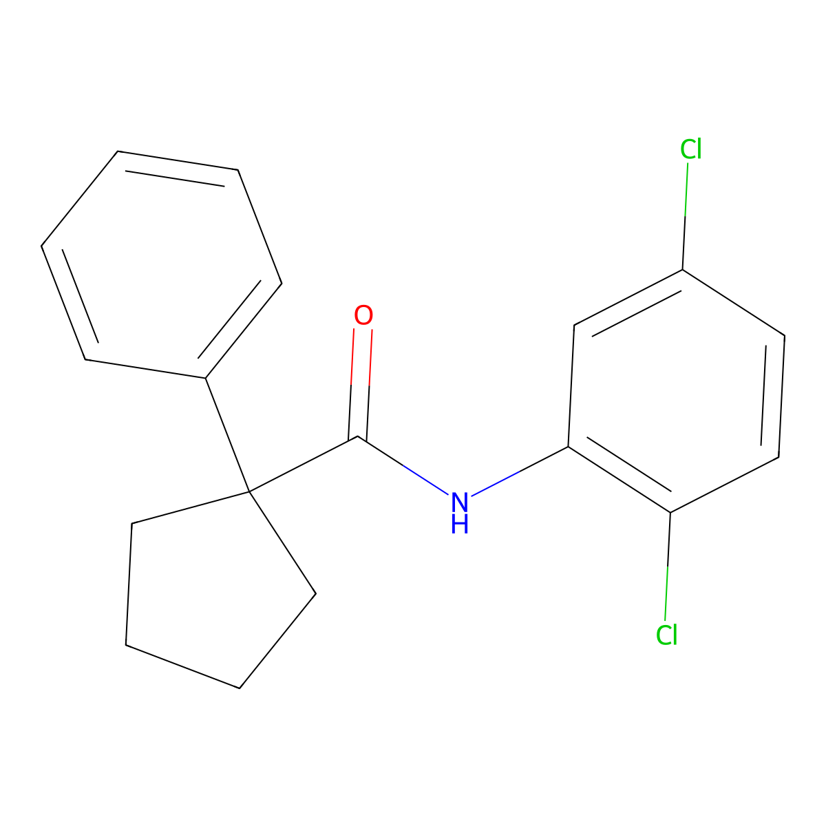 N-(2,5-dichlorophenyl)-1-phenylcyclopentanecarboxamide molecular structure, CAS 494842-13-6