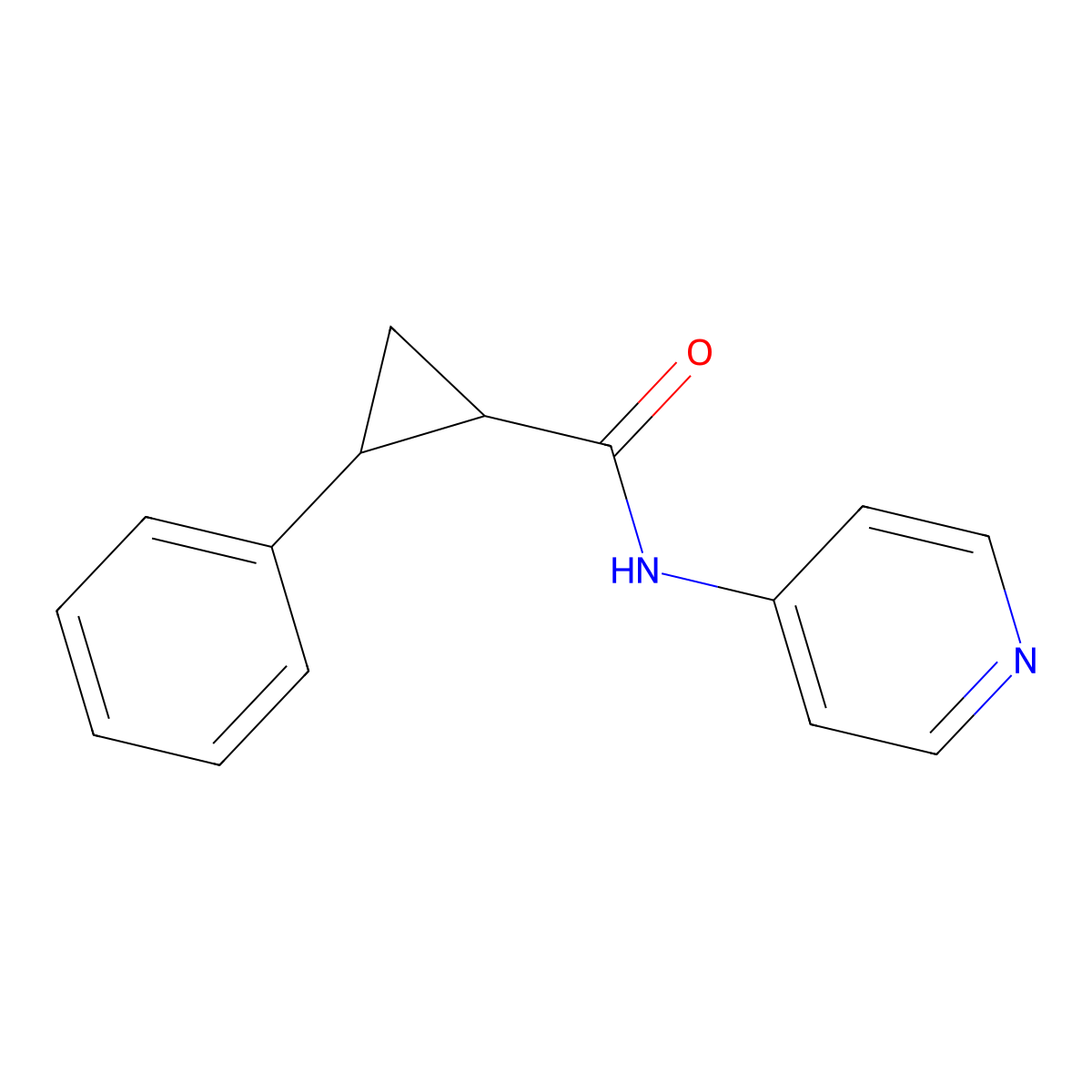 2-phenyl-N-4-pyridinylcyclopropanecarboxamide molecular structure, CAS 494842-46-5