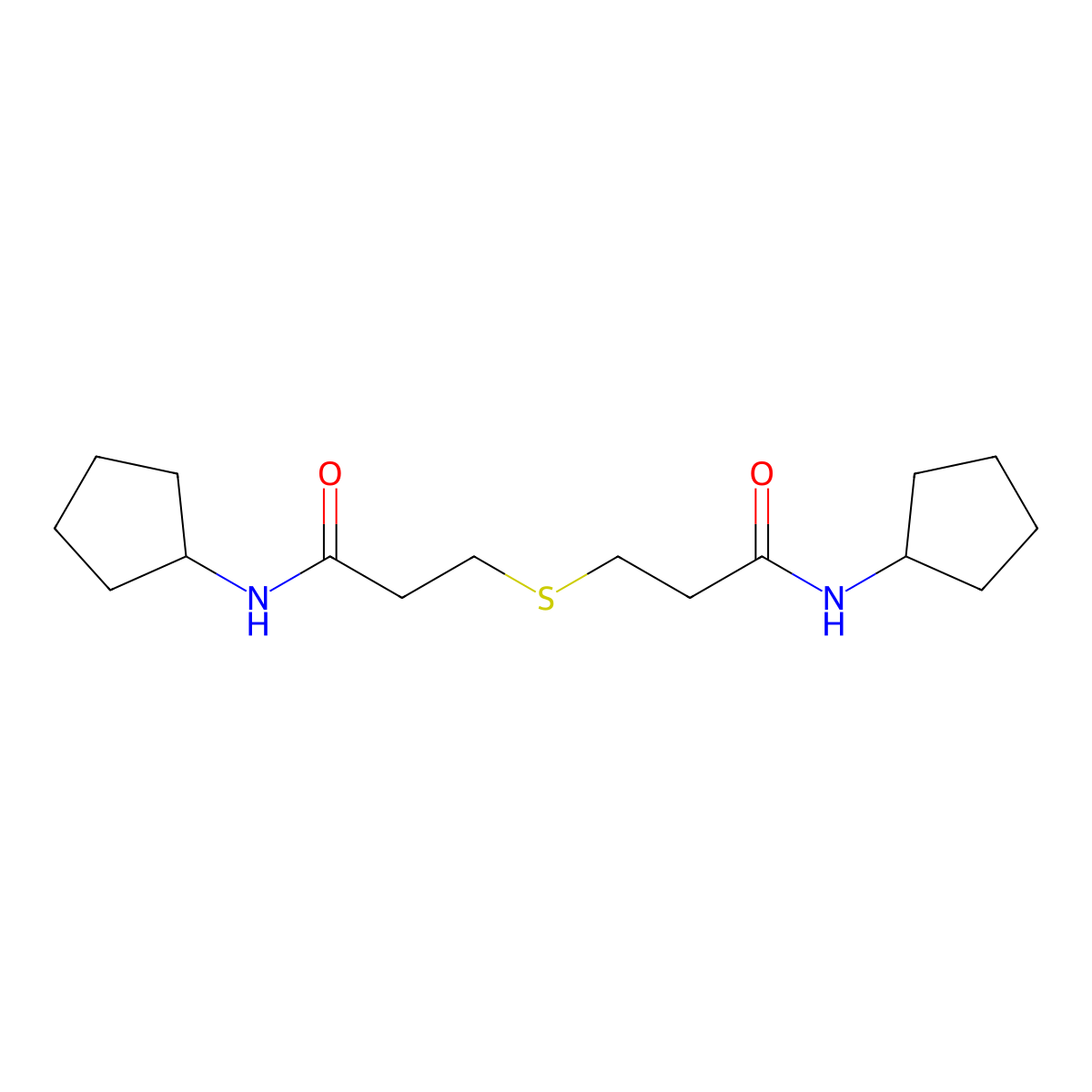 N-cyclopentyl-3-[3-(cyclopentylamino)-3-oxopropyl]sulfanylpropanamide molecular structure, CAS 494843-12-8